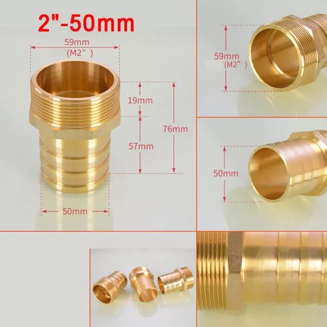 BSP Brass Male/Female Thread Fitting x Barb Hose Tail End Connector 1/8" to 2"