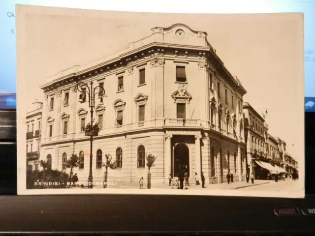 20104) Brindisi Banco Di Napoli E Corso Garibaldi Viaggiata 1942