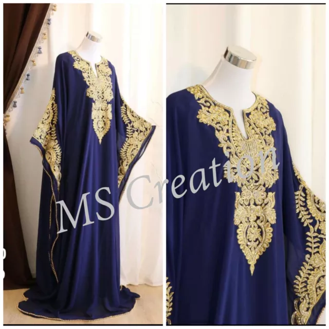 Sale Wedding Moroccan Dubai Kaftans Abaya Farasha Dress Very Fancy Long Gown 177