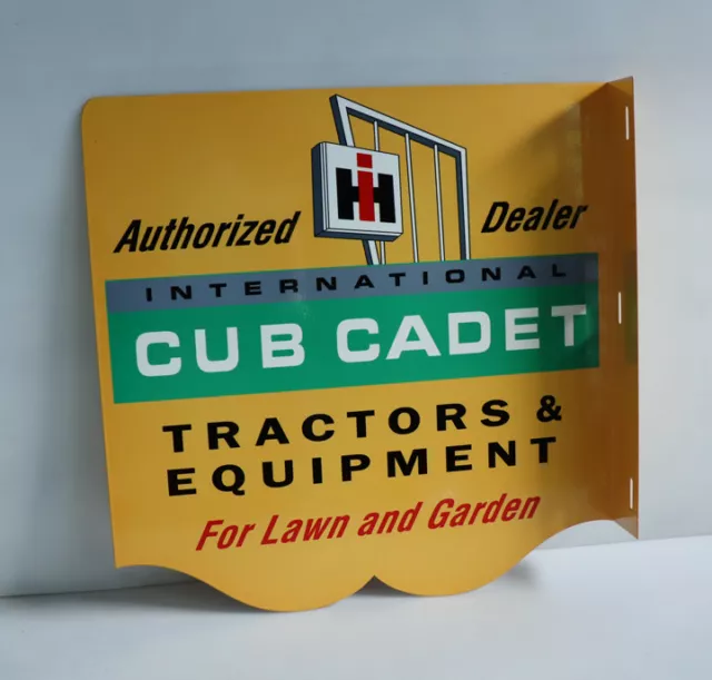 IH Cub Cadet Tractor Flange Sign   Lawn and Garden Mower Farm    Modern Retro