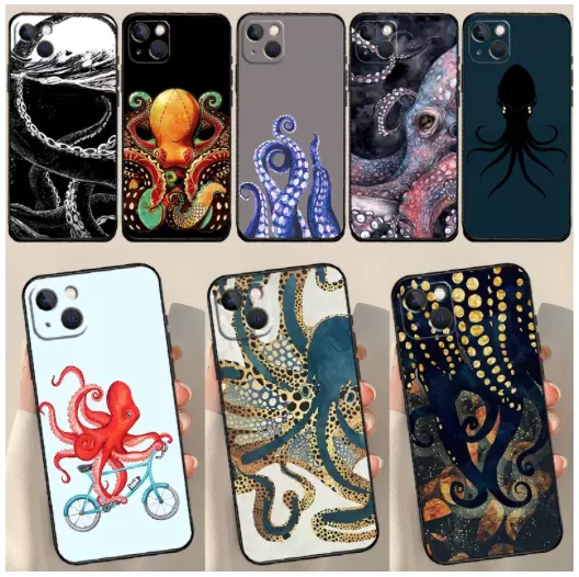 Octopus Poulpe Cover Case For iPhone 14 Pro Max 13 12 11 Xr Xs 8 7