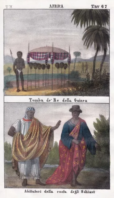 Guinea Cote Des Esclaves Benin Togo Slave Coast West Africa Lithography 1840