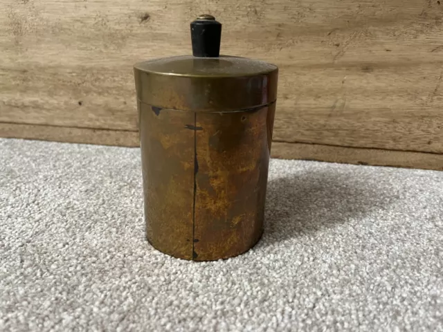 antique brass tea caddy/lidded pot Tobacco Jar?