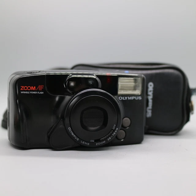 OLYMPUS AZ210 SUPERZOOM 35mm Film Point and Shoot Camera Black Tested