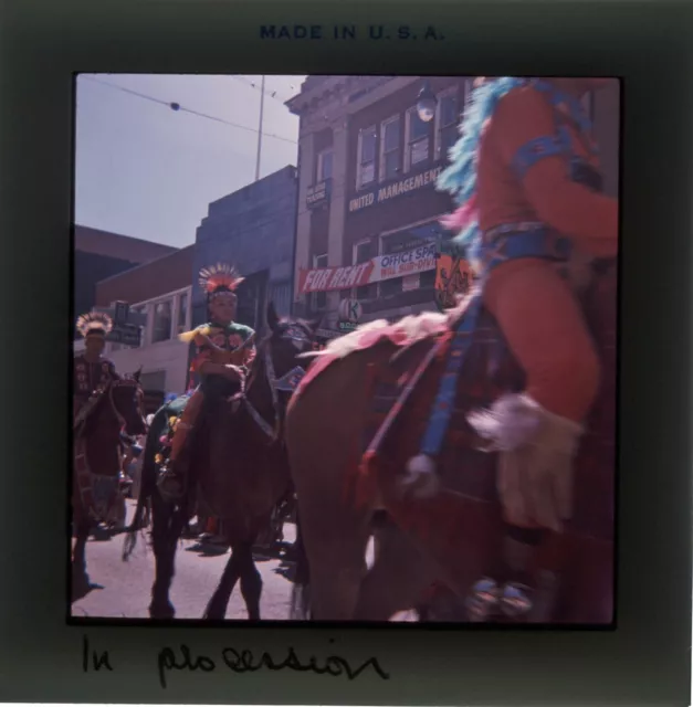 Americana American Indian Parade Vintage 1963 Colour Slide Ektachrome B