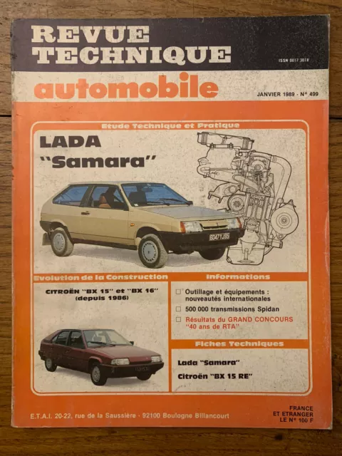 Revue Technique LADA SAMARA - CITROEN BX 15 et 16 - RTA 1989