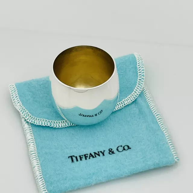 Tiffany & Co Sterling Silver Makers Shot Glass Cups Liqueur Cordial Bar Glass 2