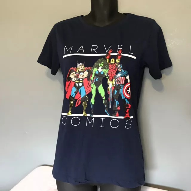 Girls Marvel Comics Super Heroes T Shirt Juniors Size Small 3-5 EUC