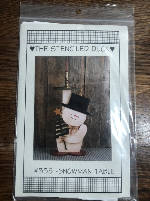 The Stenciled Duck #335 MESA MUÑECO DE NIEVE Patrón/Instrucciones Pintura de madera País