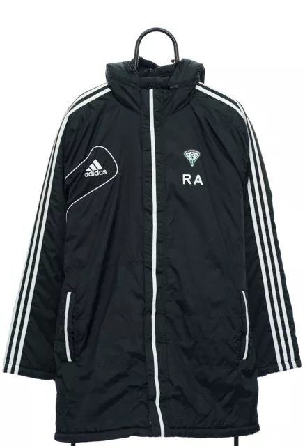 Vintage adidas Football Noir Manteau - Grand