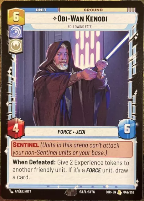 Star Wars Unlimited Card SOR #049 Obi-Wan Kenobi SWU TCG Following Fate Blue