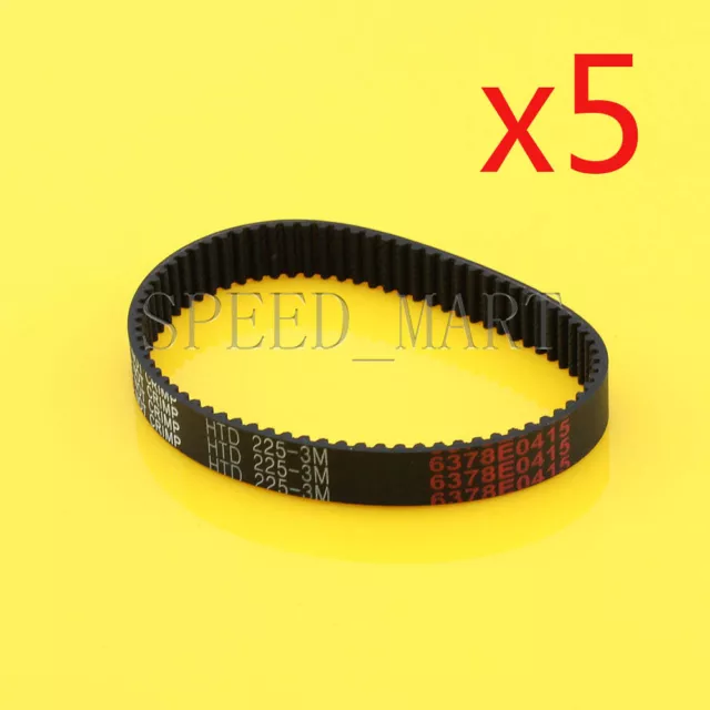 5PCS 225-3M HTD 3mm Timing Belt 75 Tooth Cogged Rubber Geared 10mm Wide CNC