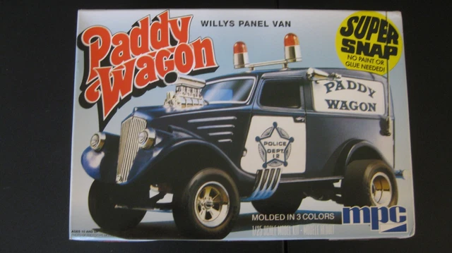 MPC Willys Dragster "PADDY WAGON" "SNAP TOGETHER" Open Box Complete Model 1/25