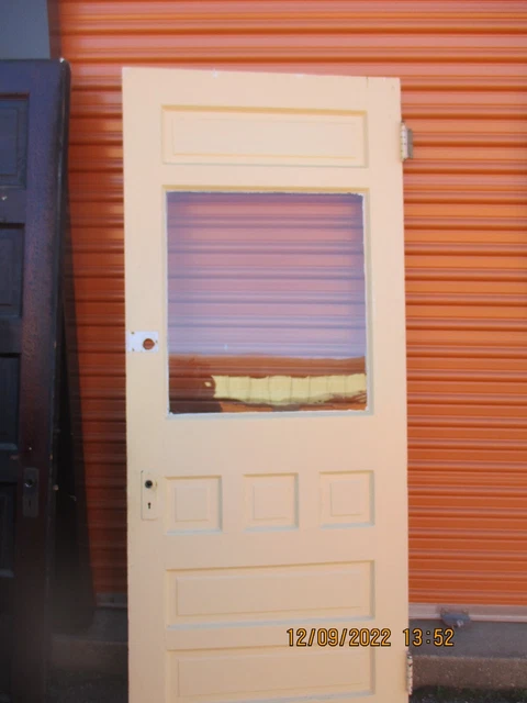 Exterior Wood Door Large  Pane Wavy Glass 2 Panels  32 X 80  We Ship 2