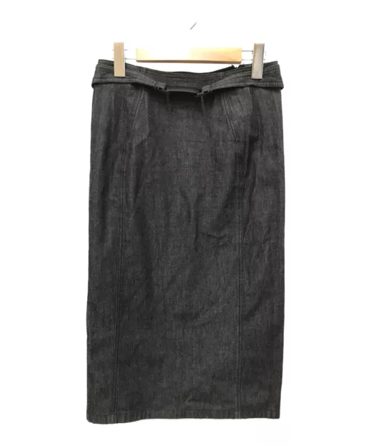 GUCCI DENIM BUCKLE Belt Long Tight Skirt Black $148.50 - PicClick