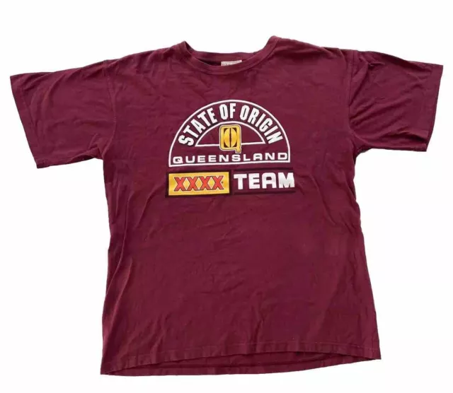 QLD Maroons State of Origin Queensland XL T Shirt NRL Retro Heritage QRL BRL VGC