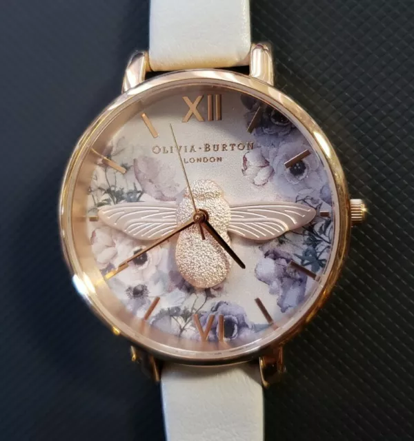 Olivia Burton Aquarelle Florals Montre Avec 38m Visage Avec 3D Bee