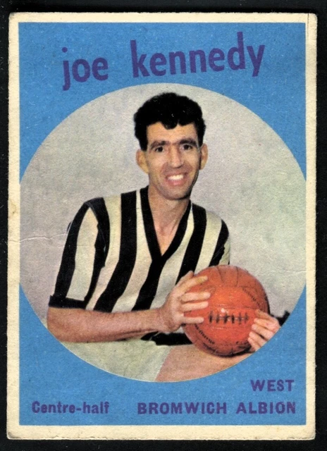A&BC Gum, FOOTBALLERS, Black Back, 1960, Joe Kennedy, West Bromwich Albion, #76