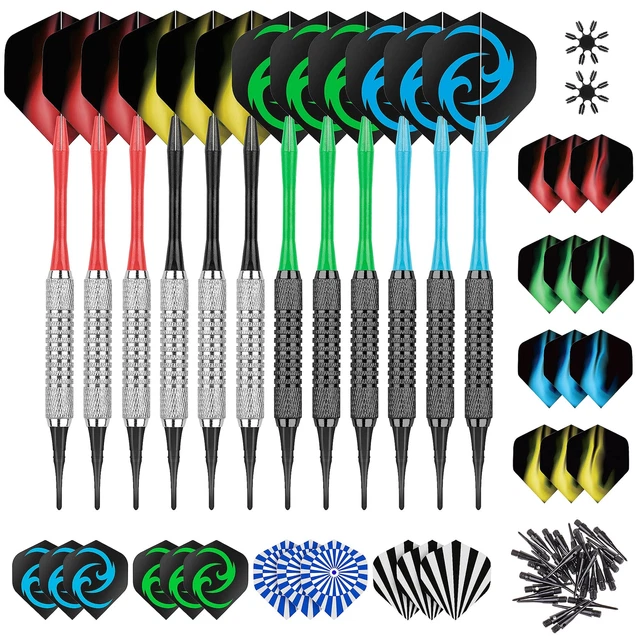 200 Punte Freccette In Plastica - Ricambio Per Freccette Soft Tip, 2BA