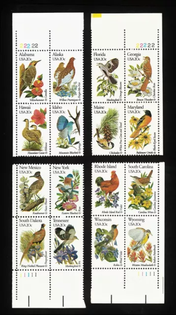 1982 Choice of State Birds/Animals Plate Blocks/ Matching 1953-2002 US MNH Stamp