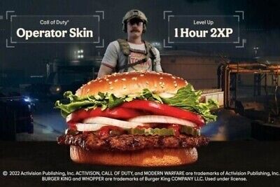 CoD Modern Warfare 2 - Burger King Skin + 60m 2XP - Code - INSTANT DELIVERY ⭐