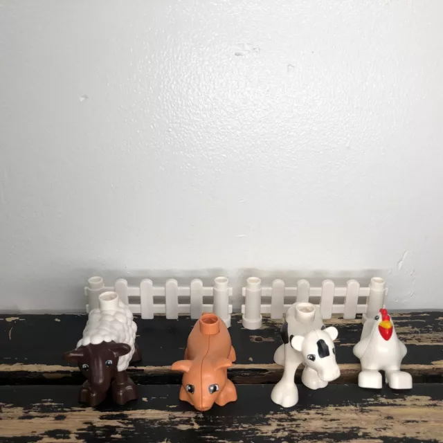 Lego Duplo Animal Lot Farm Chicken Pig Cow Sheep Replacement Parts Pieces Set 6