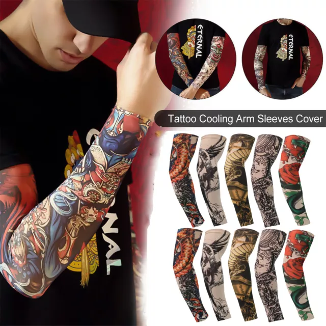 1-10Pc Men Women Tattoo Cooling Arm Sleeves Cycling Basketball UV Sun Protection