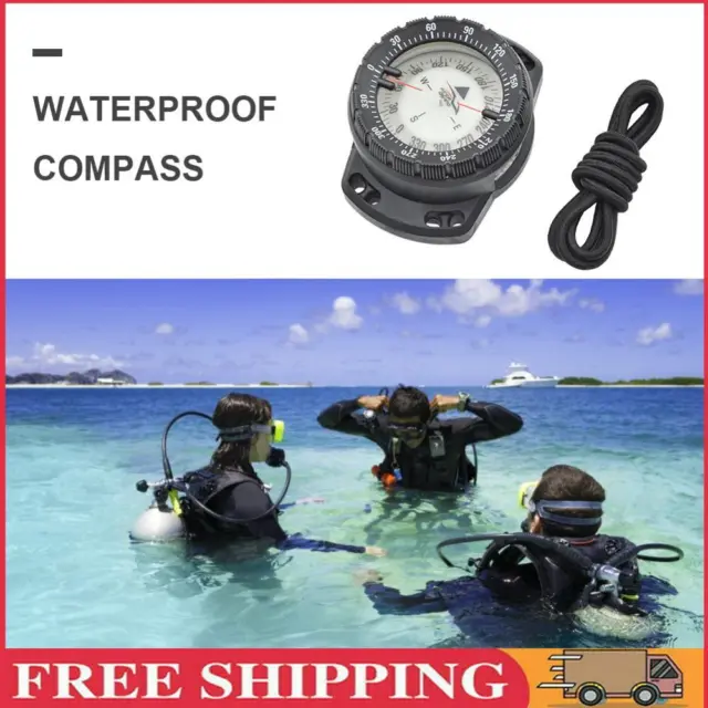 Outdoor-Camping-Kompass, wasserdicht, leuchtend, Unterwasseruhr (schwarz)