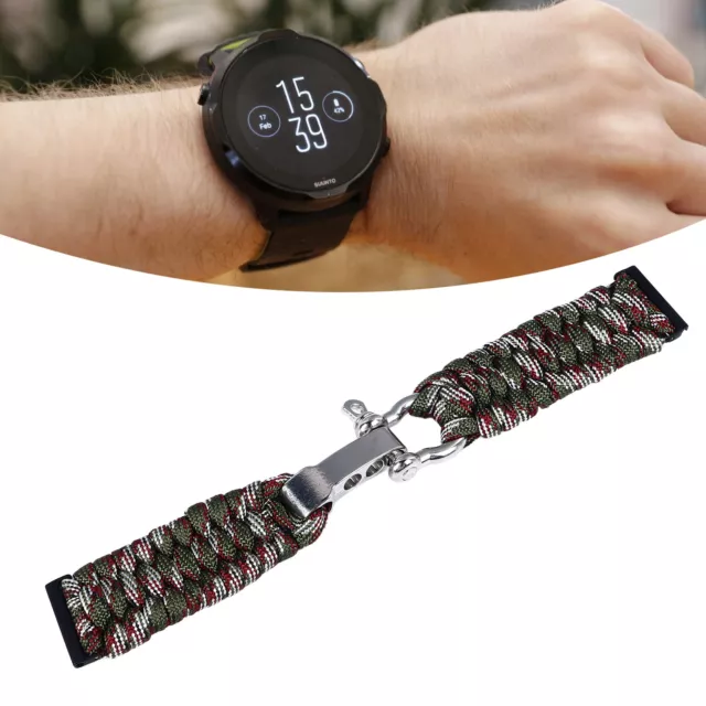 Grünes Ersatz-Uhrenarmband Uhr Gewebtes Band Nylon Paracord Gewebtes Handge Obm