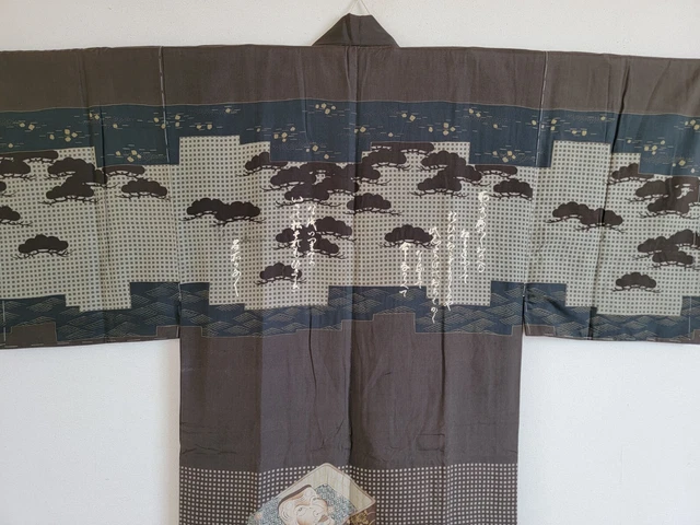 Men's Kinono  juban ,Vintage,  gown, KIMONO Robe,KIMONO jacket,ミ 3