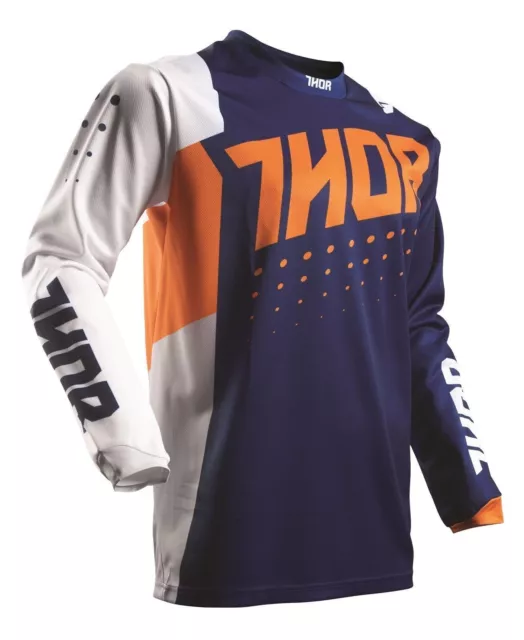 Maglietta Thor MX Motocross YOUTH Pulse AKTIV Arancione/Navy Off Road Enduro