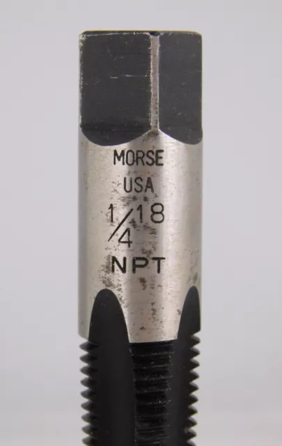 Vintage Morse 1/4-18  4 Flutes Taper Pipe Tap No. 1115 - Carbon Steel 3