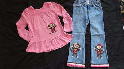 Custom Boutique Resell 5 5T Gymboree Fall for Monkeys Jeans Pink Top Lot