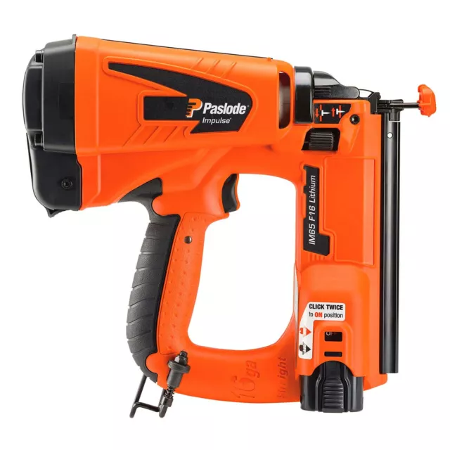 Paslode IM65 F16 7.4V Cordless Second Fix 16 Ga Straight Brad Nailer with 1x 1.2