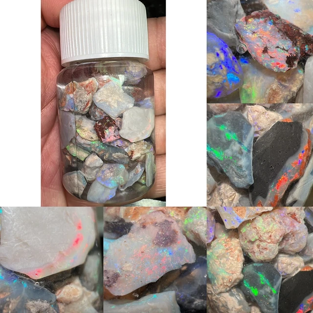 Christmas Opal Chip Jars Inlay/craft Material Bright Colour From Lightning Ridge