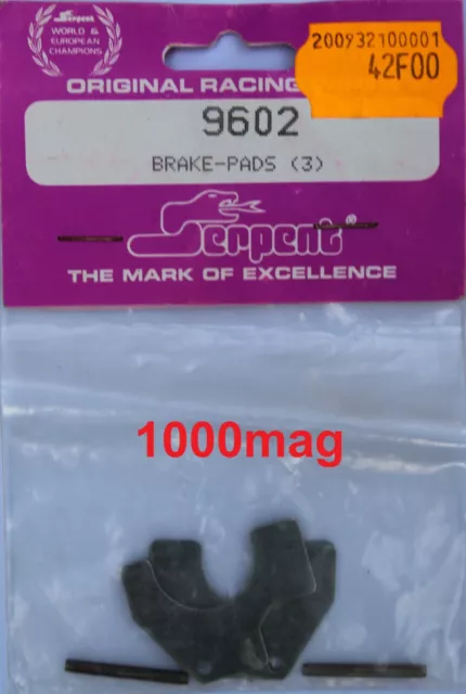 SERPENT BRAKE PADS FREIN x3  9602   1/8  SPRINT EXCEL RACING CAR MODEL VINTAGE