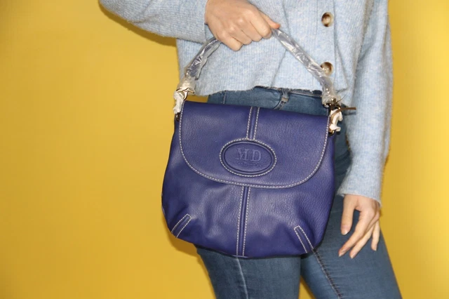 joli sac à main cuir bleu MAC DOUGLAS neuf
