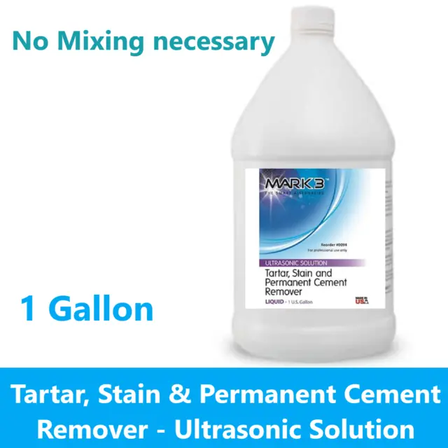 Dental Ultrasonic Solution - Tartar, Stain & Permanent Cement Remover, 1 Gl Btl 2