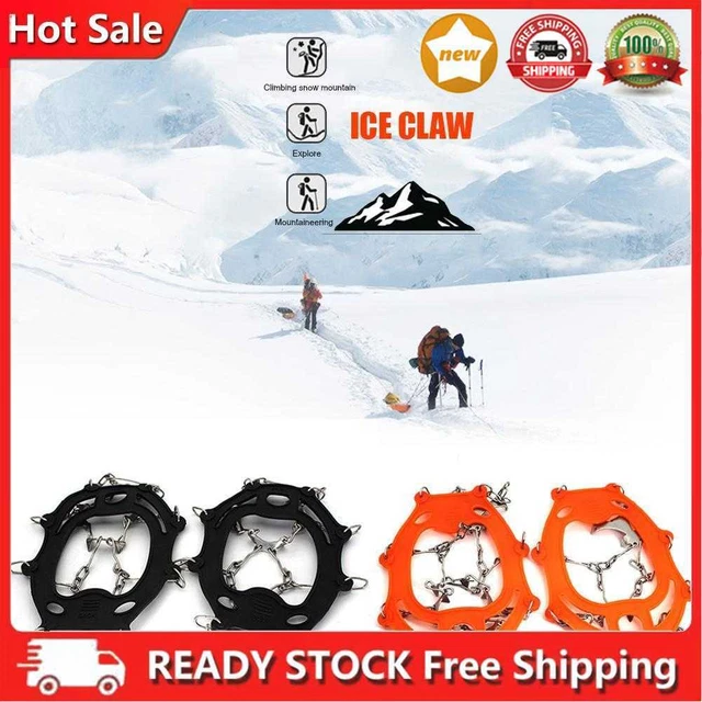 1Pair Shoe Cover with Storage Bag 13-tooth Winter Shoe Spike for Outdoor Hiking