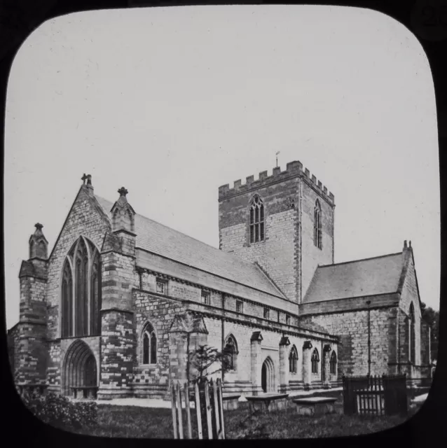 Glass Magic Lantern Slide ST ASAPH CATHEDRAL FROM SW C1890 PHOTO WALES