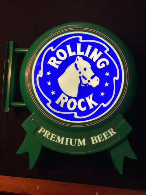 Rolling Rock Premium Beer Illuminated Sign, Double Sided