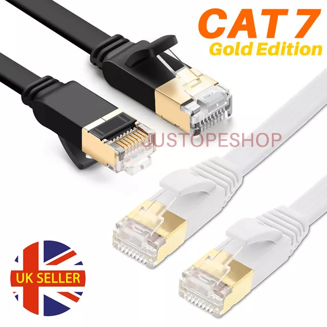 CAT7 Network Ethernet Cable Flat RJ45 SSTP 10Gbps Gigabit Ultra-Thin Patch LAN