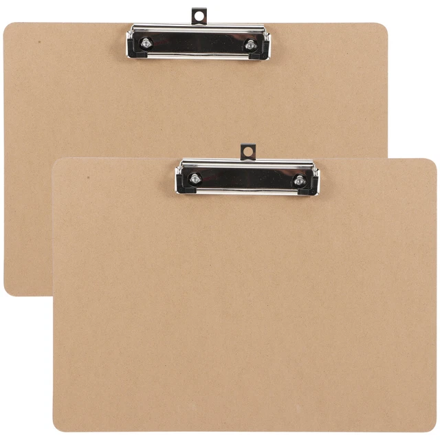 2 Pcs Holz MDF Zwischenablage Aus Hartfaser Memo-Klemmbretter