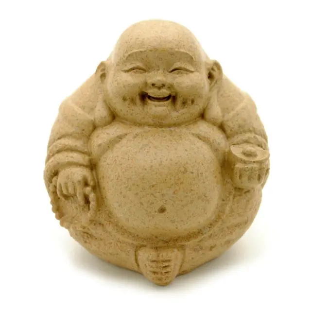 Happy Bouddha Statue 3 " Graisse Laughing Hotei Grès Finish Résine Feng Shui