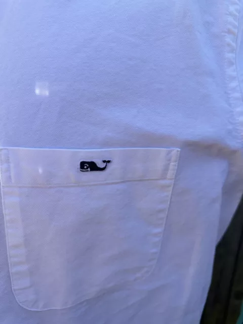 VINEYARD VINES LONG Sleeve Mens XXL White Shirt With Navy Blue Whale ...