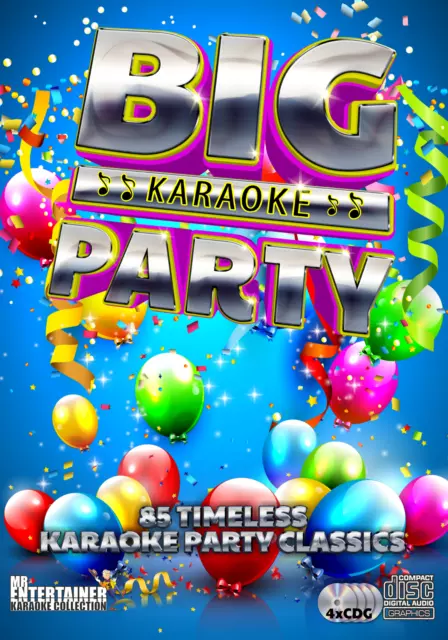 Mr Entertainer BIG Karaoke PARTY. 4 CD+G/CDG Disc Set. 85 Timeless Party Hits 2