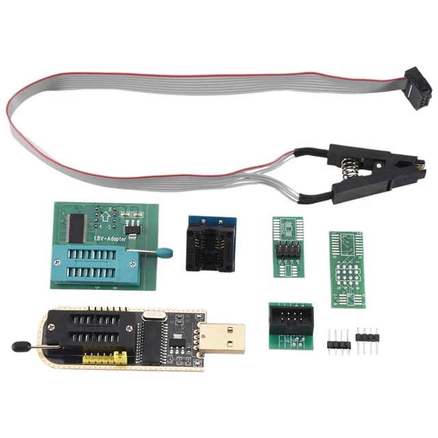 1Set CH341A 24 25 Series EEPROM Flash BIOS USB Programmer+SOIC8 SOP8 Test C T3K1