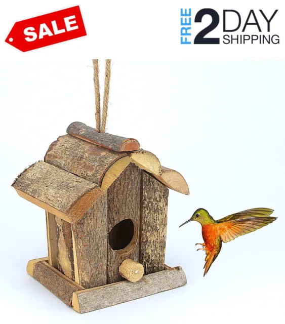 Birdhouse for Outside, Resting Place for Birds, Hanging Natural Wooden Bird Nest
