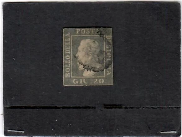 Antichi Stati-Sicilia-Il Raro 20 Gr. Grigio Ard.-Alta Quotazione-Ottimi Margini