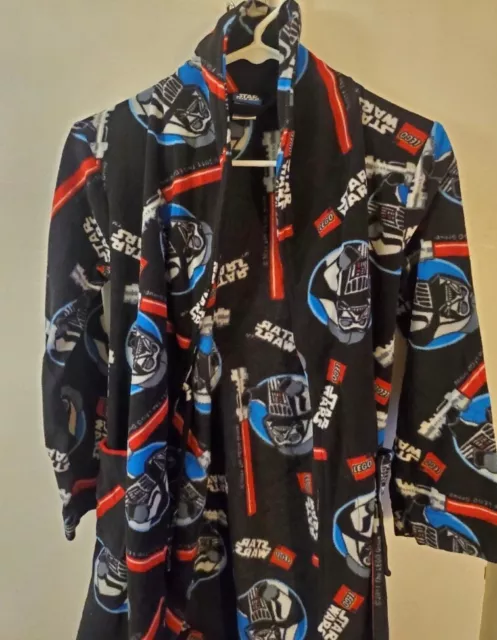 Boys Lego Star Wars Darth Vader Black Printed Fleece Robe Sleepwear Youth Med